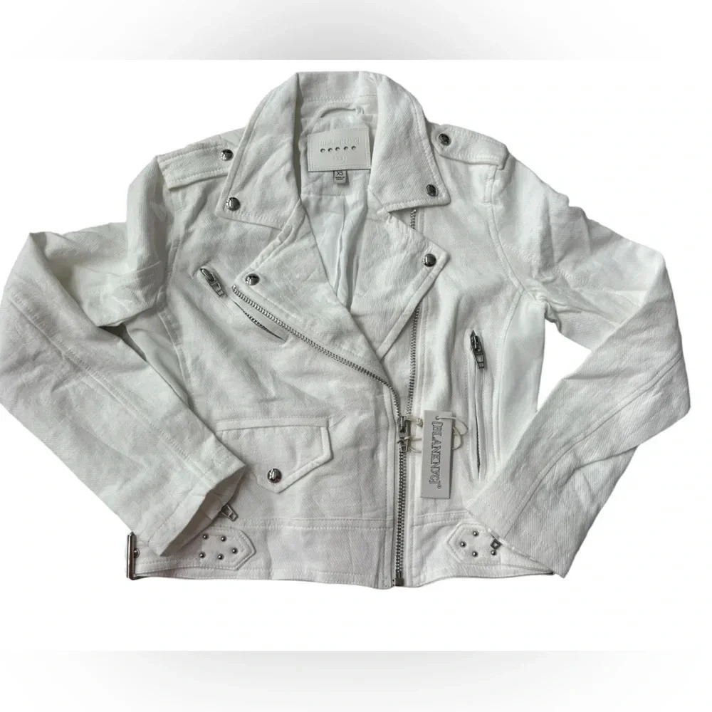 NWT Blank NYC Moto Zip Denim Jacket XS